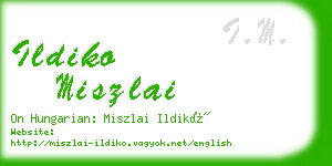 ildiko miszlai business card